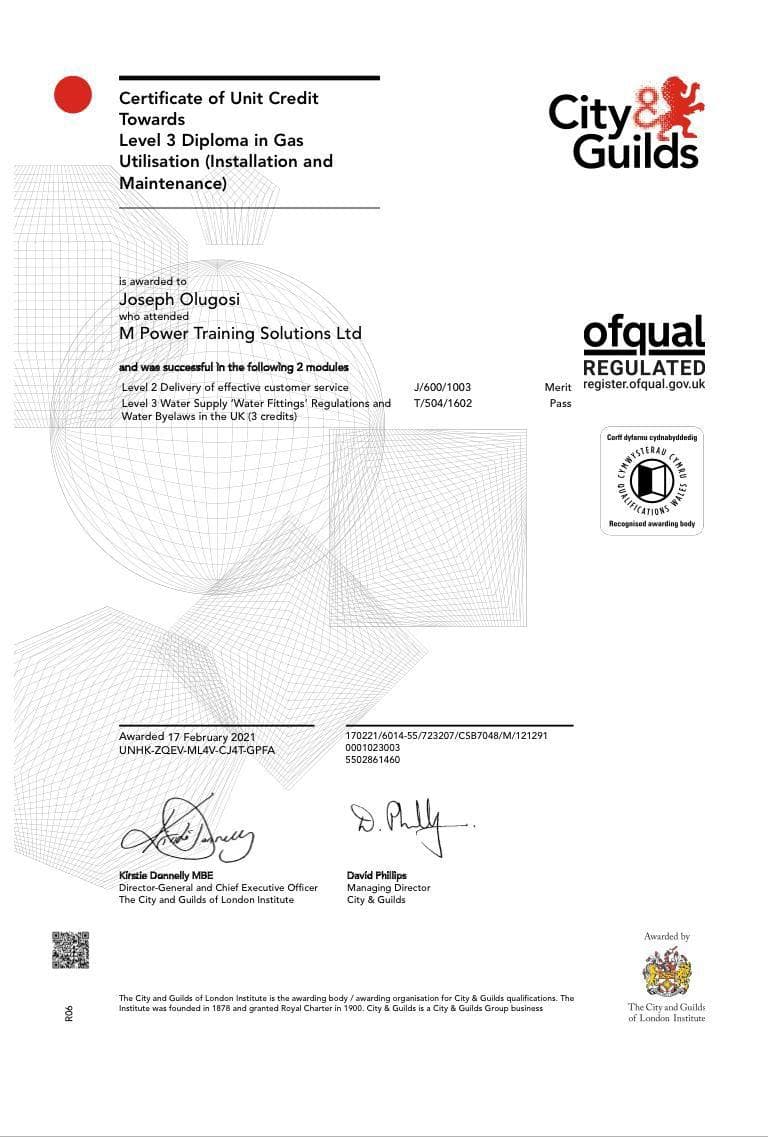 Qualification certificate 3