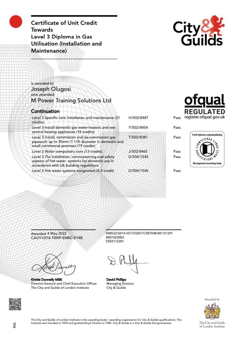 Qualification certificate 4