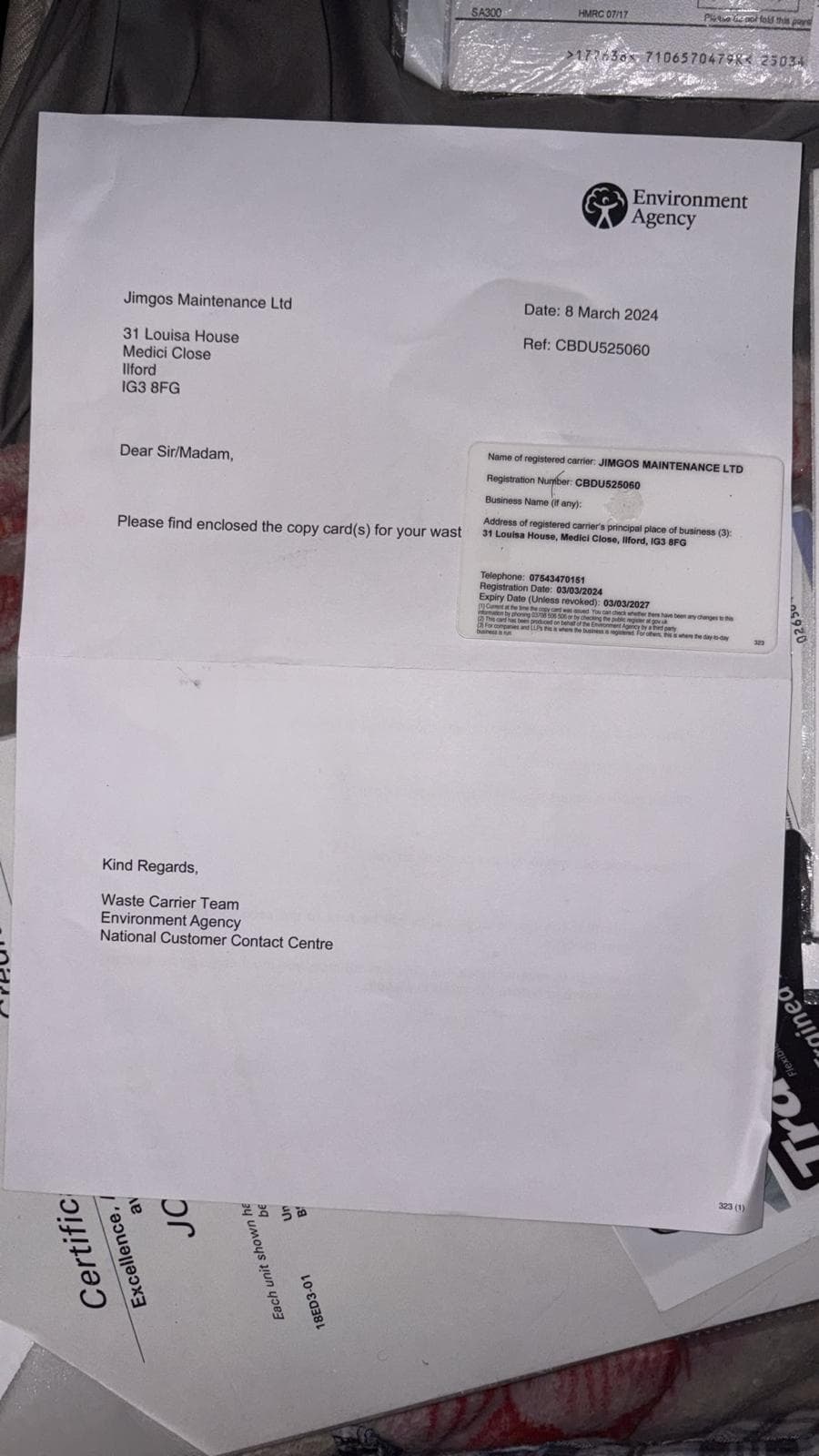 Qualification certificate 19